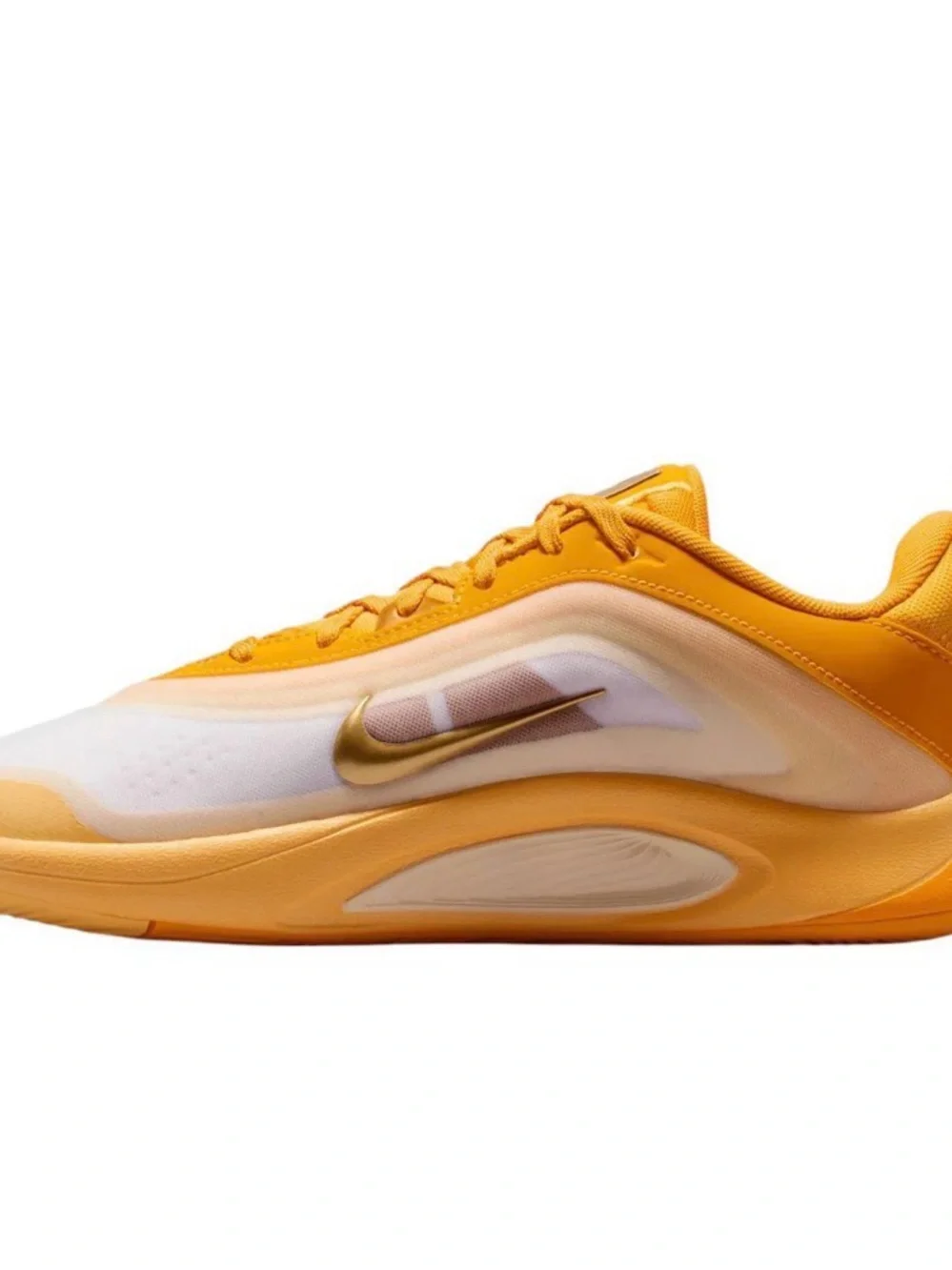 Nike Yellow, Gold and White A’One Low-Top Athletic Sneakers